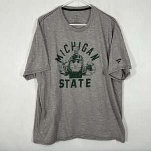 Michigan State Spartans Fanatics T Shirt Mens Size XL Gray Flexing Sparty SS